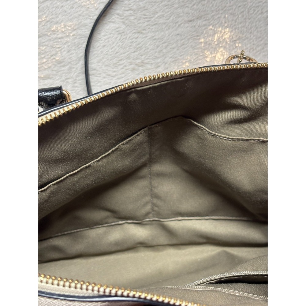 Coach Leather Sierra Dome Satchel Handbag Crossbody Cream / Brown /‎ Black - Picture 9 of 16